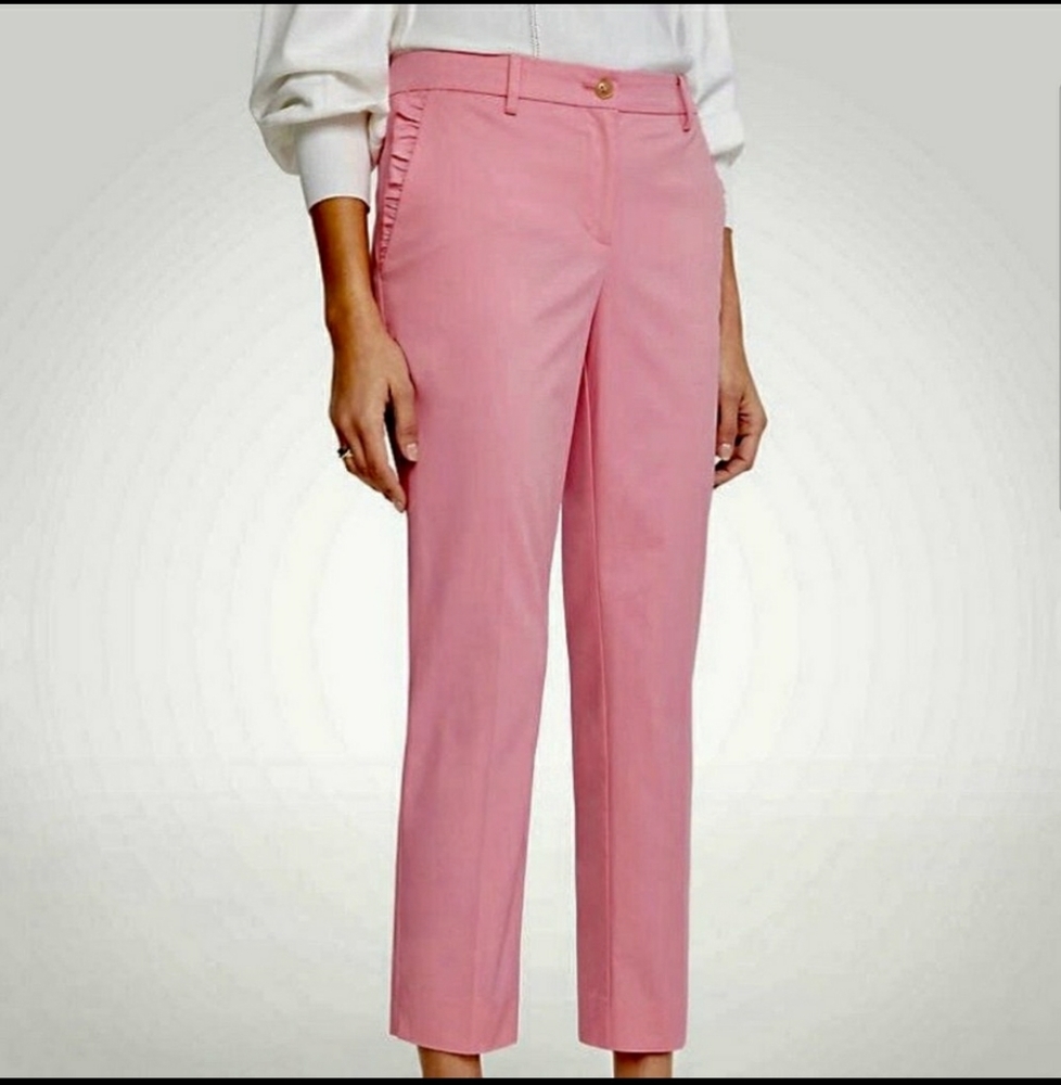 Ann Taylor Pink Ankle-Length Tailored (Curvy fit) Pants
